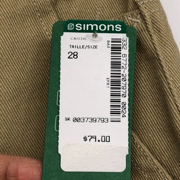 NWT Twik Simons Khaki Tan Wide Leg Cargo Pants size 28 - Picture 7 of 16